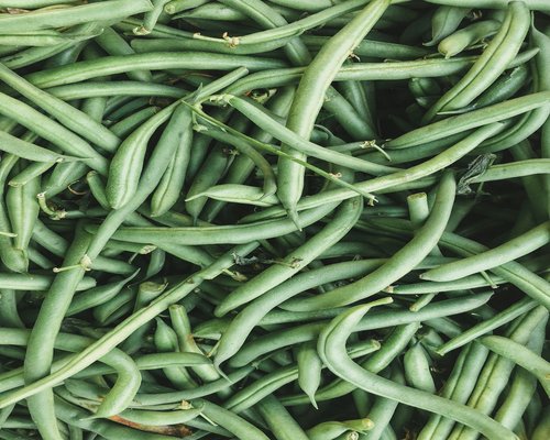 Fresh dark green vegetables piled on a table